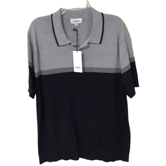 Men’s Shirt, Goodfellow & Co. Mens Sweater, size Large, Gray & Black, New with T - Picture 2 of 5